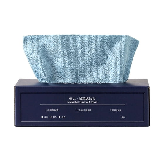 Microfiber Rags in A Box (15 Count Cleaning Cloths Reusable Lint Free Towels Strong Water and Oil Absorption Microfiber Rags Wipes Purpose Towel for Home, Office,Auto Shops, ect.