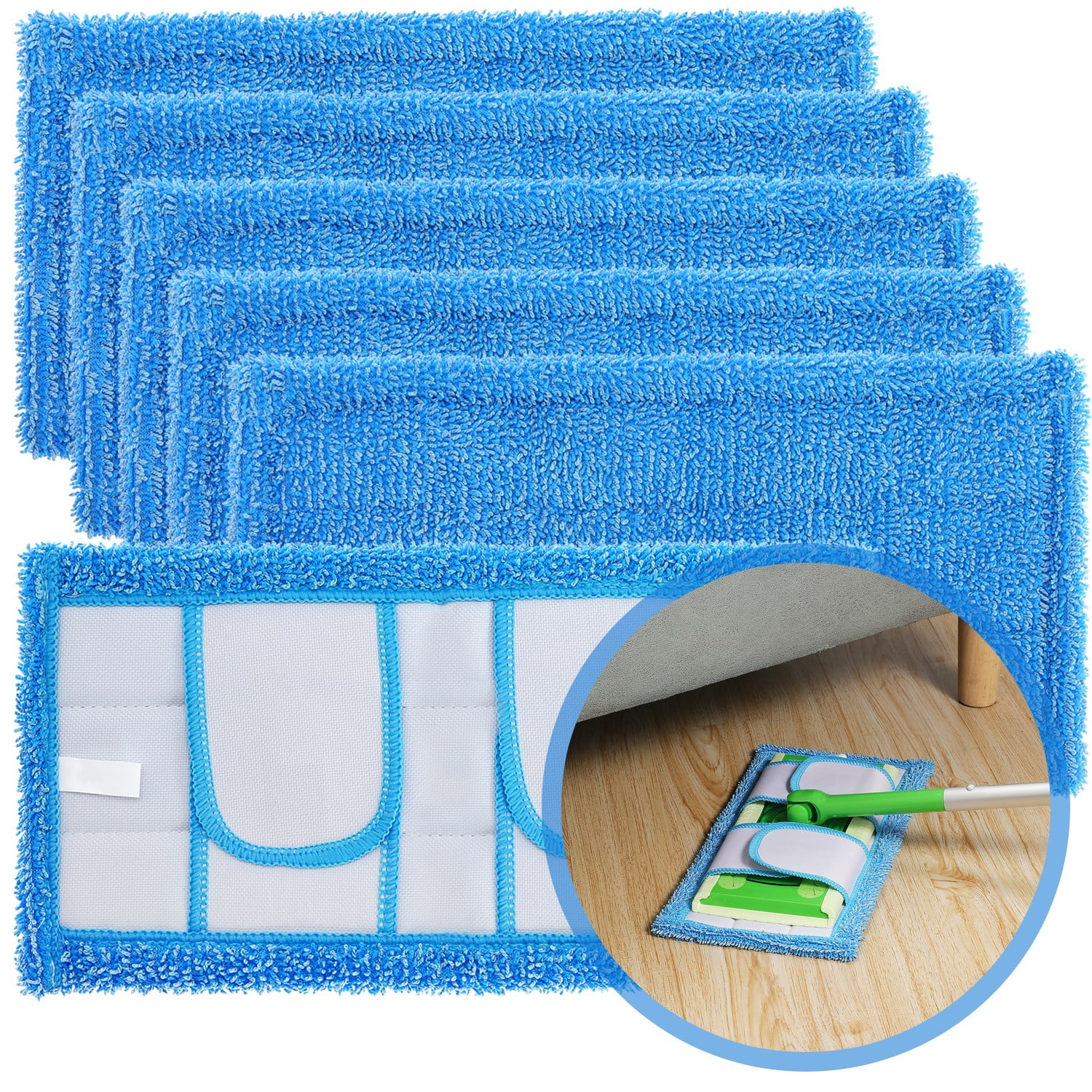 Microfiber Reusable Mop Pads for Swiffer Sweeper Mops Machine Washable Refills Mop Head Pad for