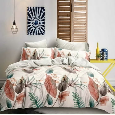 Microfiber Reversible 3 Piece Duvet Cover Set Bedding Set Ultra Soft Lightweight 1 Cover + 2 Pillow case Queen