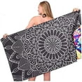 thumbnail image 1 of Microfiber Sand Free Beach Towel - 63" x 32" Oversized Quick Dry Travel Towels Super Absorbent Sandless Lightweight , Outdoor Extra Large Big Swim Towel for Adults Women Men - Black Mandala, 1 of 6