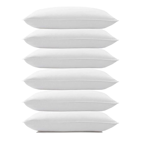 Microfiber Soft White Pillows, Pillows For Sleeping - 40x60 Cm | For Side Sleeper, Back Sleeper & A Stomach Sleeper, Need Neck & Shoulder Support Pillows - Set Of 6