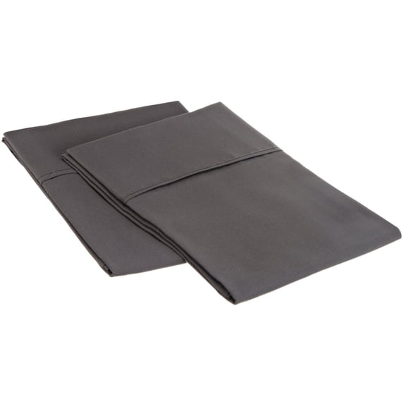 Microfiber Solid Pillowcase Set, Wrinkle Resistant, King, Silver
