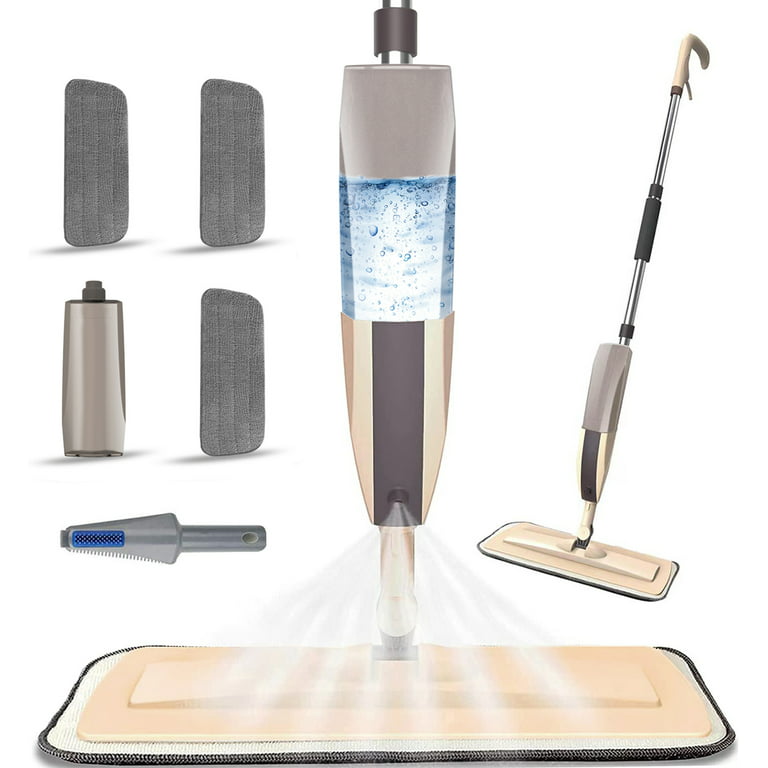 Microfiber Spray Mop for Floor Cleaning with 3 Washable Pads, Beyoco Wet  Floor Mop with Sprayer and Refillable Bottle, Flat Mop for Kitchen Wood