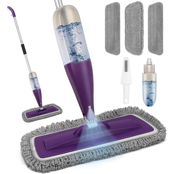 Microfiber Spray Mop for Floor Cleaning with Washable Pads,Dry Wet Use | 27 oz Refillable Bottle,3 Reusable Mop Pads,Mops with Sprayer for Hardwood Laminate Vinyl Tile Cleaning