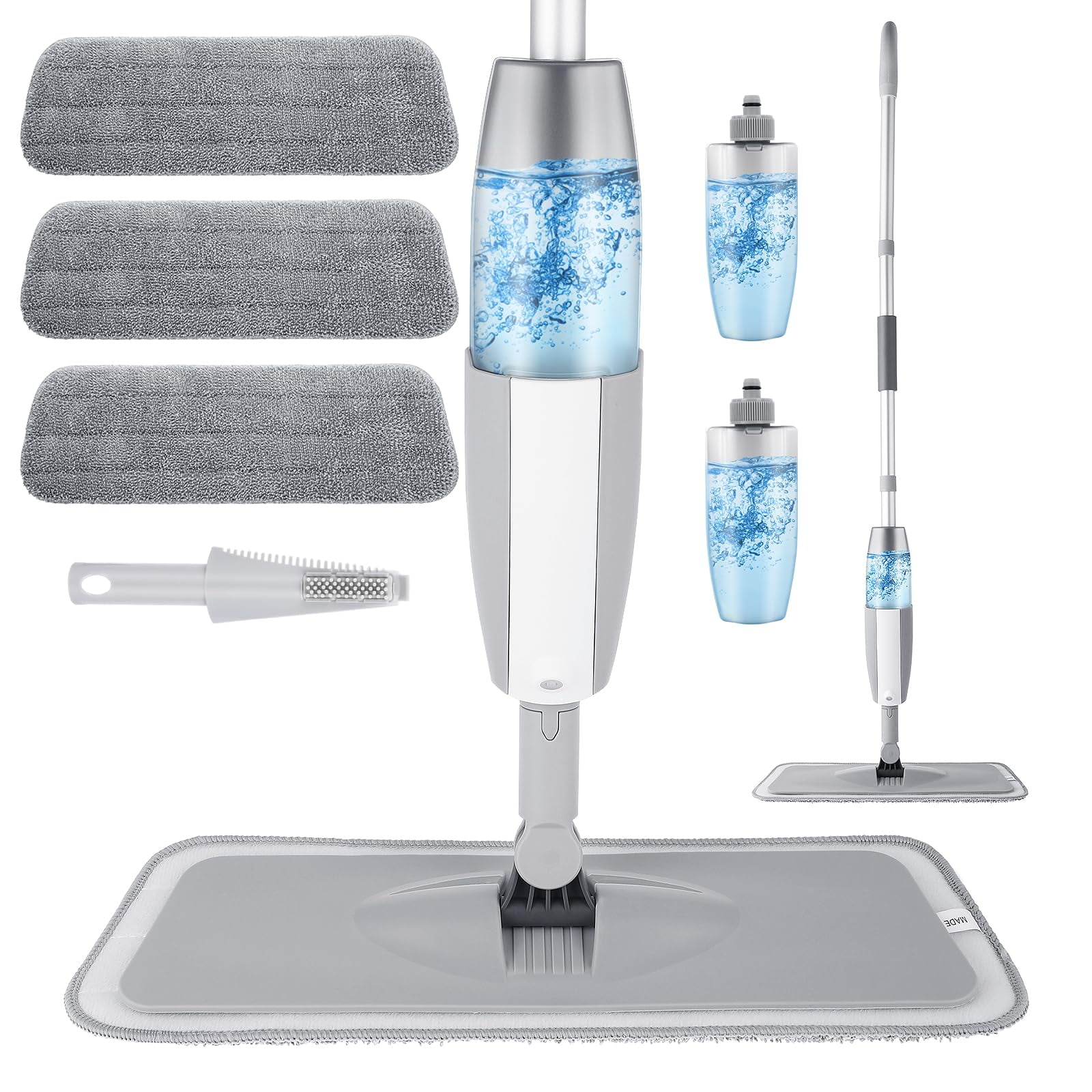 Microfiber Spray Mops for Floor Cleaning with 3 Washable Mop Pads & 2