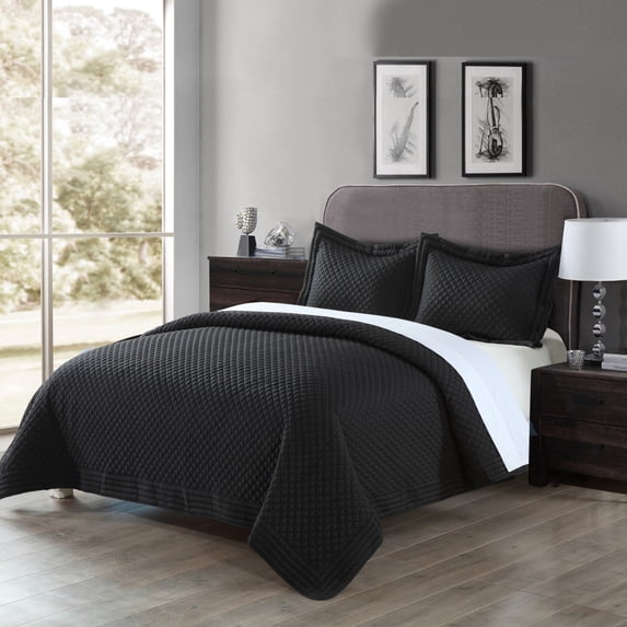 Lotus Home Microfiber Stain and Water Resistant Diamond Quilt