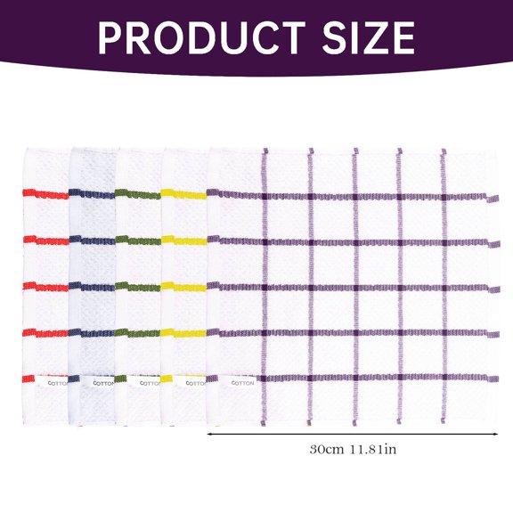 Microfiber Stripe Kitchen Towels,Absorbent Cleaning Cloths,11.8"×11.8",1PC (Green)