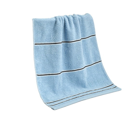 Microfiber Stripes Towels, Soft Absorbent Fabric Face and Body Towels, for Bathroom, Hotel, Spa, Gym, and Travel - 27.56x13in, 2pcs, Blue