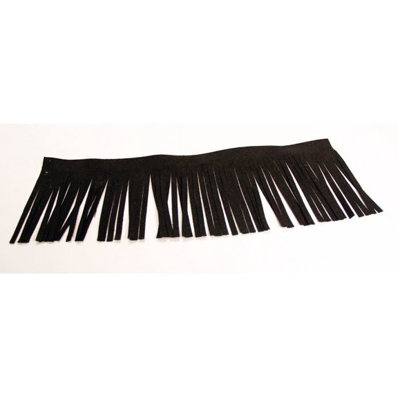 Microfiber Suede 4" Fringe Great for Arts and Crafts - Sold by the Foot (Black)