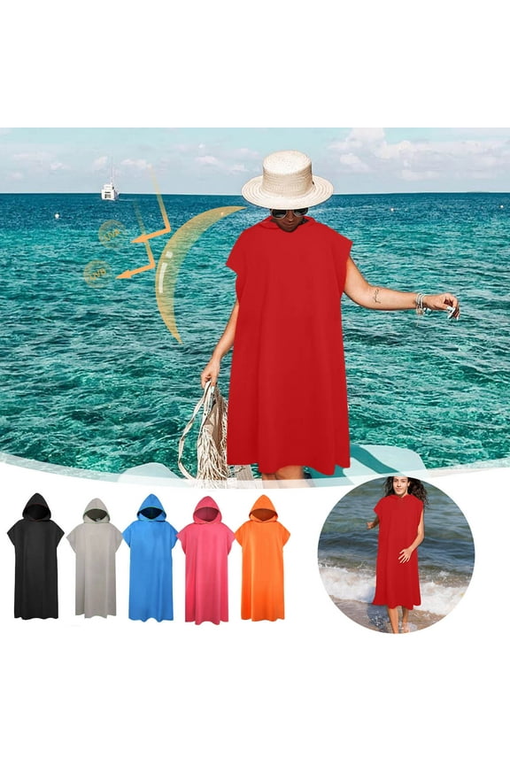 Microfiber Surf Bathrobe Changing Beach Towel with Hood Quick Dry Wearable Swim Pool Cover Up Ultra Fine Fiber Absorbent Robe for Adults Swimming or Water Sports Holiday Gift Ideas & Budget Picks