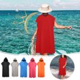 thumbnail image 1 of Microfiber Surf Bathrobe Changing Towel with Hood | Quick Dry Swim Robe for Beach Pool | Unisex One Size Fits All | Lightweight Absorbent | 90% Polyester 10% Polyamide | 43.3” Long, 1 of 5