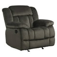 thumbnail image 1 of Microfiber Textured Fabric Glider Reclining Chair, Brown- Saltoro Sherpi, 1 of 5