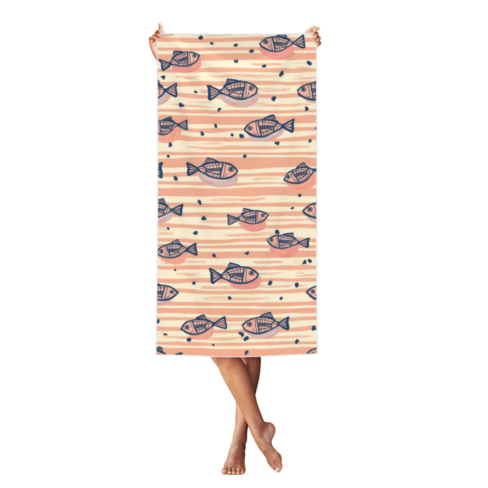 Microfiber Beach Towel - Extra Large, Lightweight, Fast Drying & Sand Resistant - Striped Design