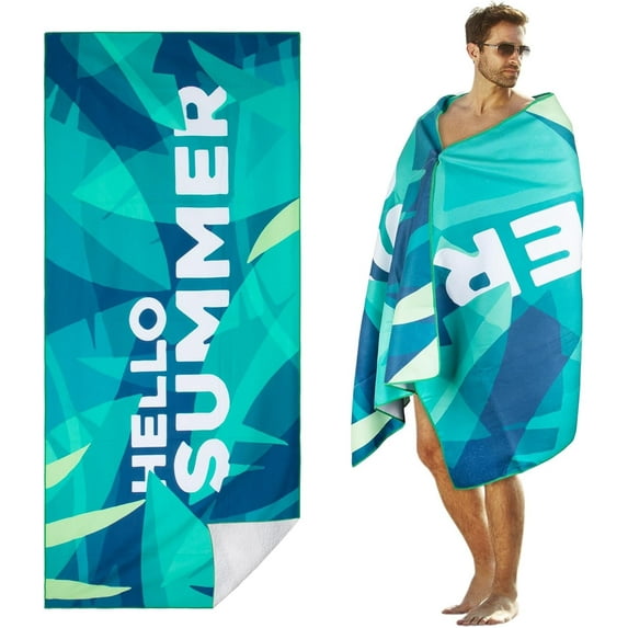 Microfiber Sand Free Beach Towel, Oversized Beach Towels for Adult, 58"X29" Lightweight Towels for Beach, Quick Dry Super Absorbent Towels Beach for Travel Swimming Bath (Summer)
