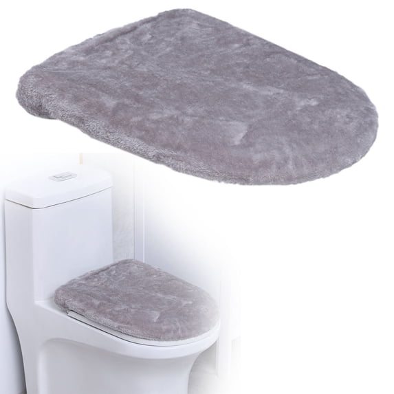 Microfiber Toilet Lid Cover, Soft Velvet Toilet Cover; Absorbent, Machine Washable, Comfortable, Durable Adjustable Toilet Seat Cover Fits Most Toilet Lids