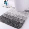 thumbnail image 1 of Sortora Microfiber Toilet Rugs U-Shaped, Shaggy Soft and Absorbent Bathroom Rugs, Non-Slip, Thick Plush Bathroom Mat, Machine Washable Dry Contour Bath Mats for Toilet Base, 24" x 20", Gray, 1 of 8