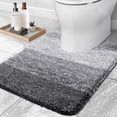 thumbnail image 1 of Sortora Microfiber Toilet Rugs U-Shaped, Shaggy Soft and Absorbent Bathroom Rugs, Non-Slip, Thick Plush Bathroom Mat, Machine Washable Dry Contour Bath Mats for Toilet Base, 20" x 20", Gray, 1 of 6