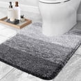 thumbnail image 1 of Microfiber Toilet Rugs U-Shaped, Shaggy Soft and Absorbent Bathroom Rugs, Non-Slip, Thick Plush Bathroom Mat, Machine Washable Dry Contour Bath Mats for Toilet Base, 20" x 20", Gray, 1 of 6