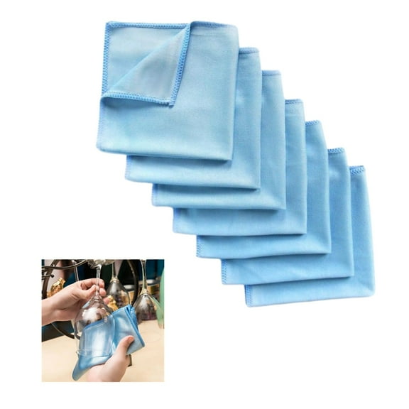 Microfiber Towel Cleaning Cloth Mop 16x16nch for Glass Windows Mirrors Home Kitchen Car,Blue,5Pcs