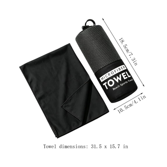 Microfiber Towel, Quick Dry Double-Sided Fleece Super Soft Highly Absorbent Portable Gym Towel with Storage Pouch, Ideal for Yoga, Travel, Swimming, Workout & Pool