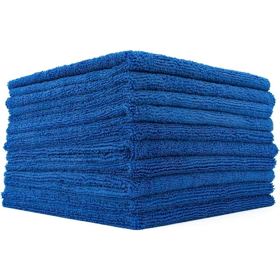 Microfiber Towels (10-Pack) Professional Polishing, Wax Removal, Auto Detailing,Royal Blue