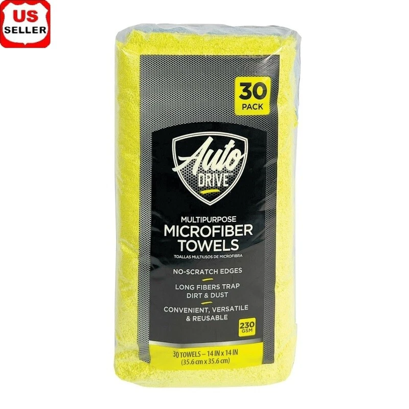 Microfiber Towels 14X14 Inch 30 Pack Car Cleaning Home Use Streak-Free