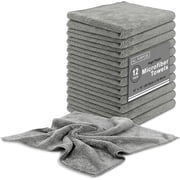 Microfiber Towels High Plush All Purpose Cleaning Cloths, Pack of 10, Size 16x16, for Household and Professional Polishing Wax Removal Car Auto Detailing Drying