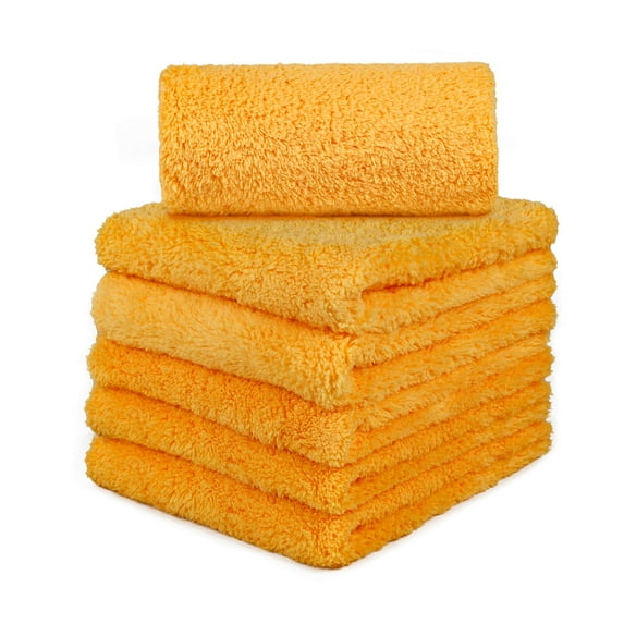 Microfiber Towels for Cars, Car Drying Wash Detailing Buffing Polishing Towel with Plush Edgeless Microfiber Cloth, 450 GSM 16x16 in. Pack of 6