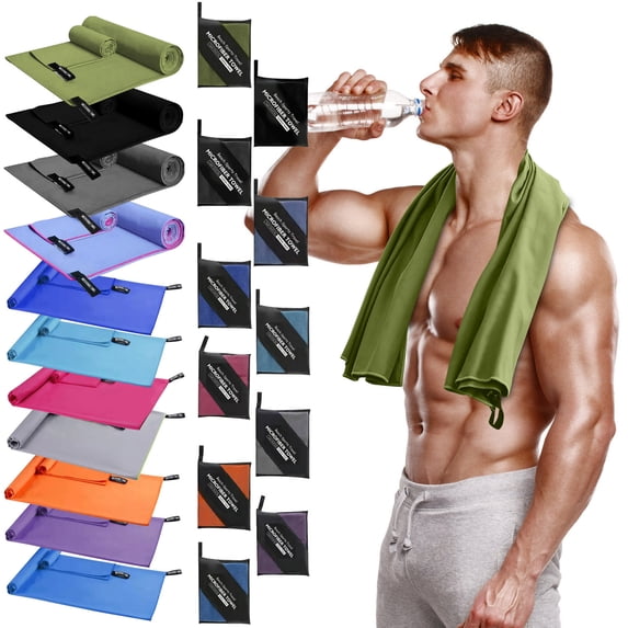 Microfiber Travel Sports Towel,Quick Dry-Super Absorbent-Compact-Ultra Soft-Lightweight.Suitable for Gym,Yoga,Trip,Beach,Shower,Backpacking,Pool