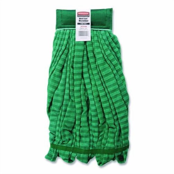 Microfiber Tube Wet Mop, Microfiber/Polyester, Medium, Green | Bundle of 5