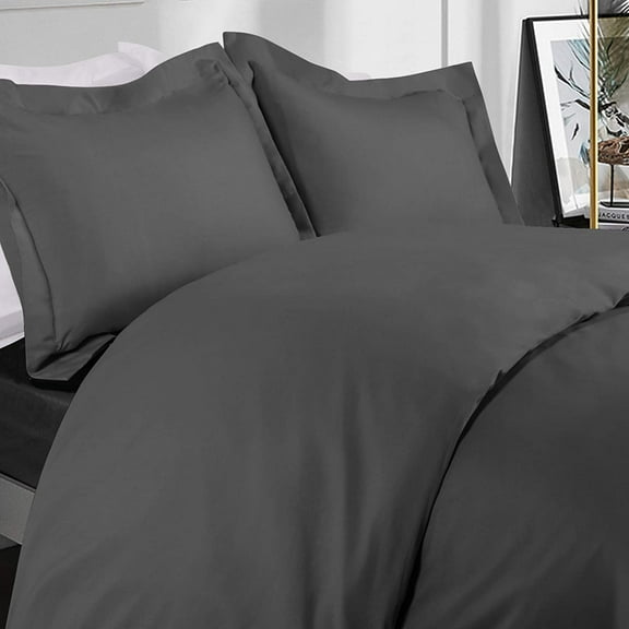 Microfiber Twin Duvet Cover Set, 2 Pieces Solid Color Zipper Closure Comforter Cover Set for Kids