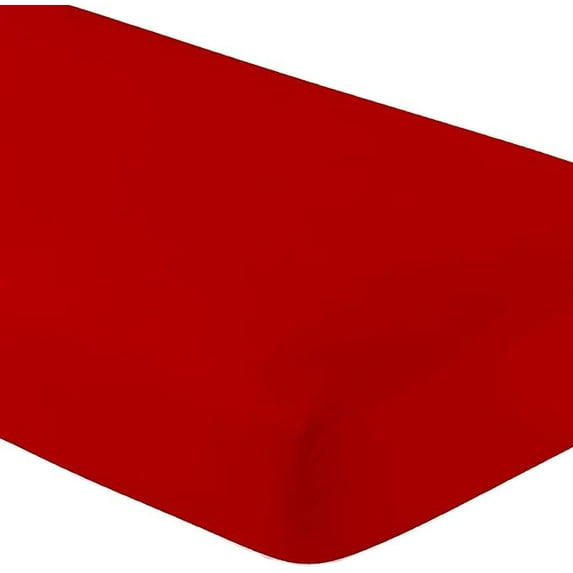 Microfiber Twin XL Fitted Bottom Bed Sheets 1800 Ultra Soft and Comfy - 15" Deep Pocket, 39" x 80" Great for Dorm Room, Hospital & Split King Dual Adjustable Beds (Red, Twin XL)