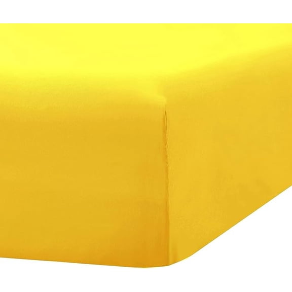 Microfiber Twin XL Fitted Bottom Bed Sheets 1800 Ultra Soft and Comfy - 15" Deep Pocket, 39" x 80" Great for Dorm Room, Hospital & Split King Dual Adjustable Beds (Yellow, Twin XL)