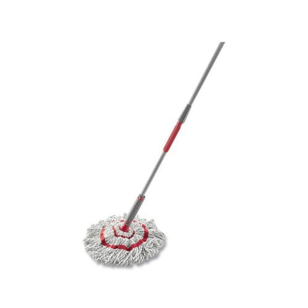 Microfiber Twist Mop 16" Wide White Microfiber Head, 4.5 ft Gray/Red Plastic Handle