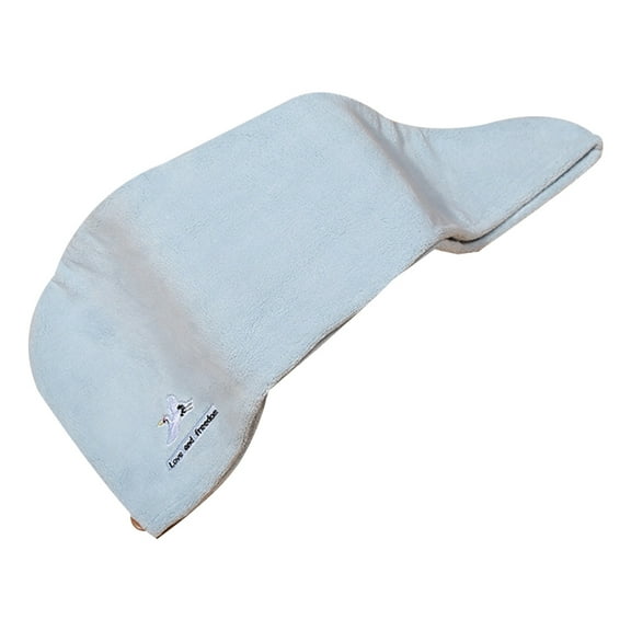 Microfiber Waffle Weave Hair Turban, Quick Dry Super Absorbent Hair Turbans for Long, Curly & Thick Hair - light blue