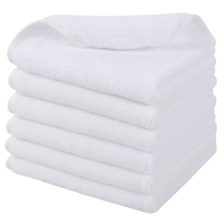 Microfiber Washcloth Facial Cleansing Cloth Face Cloth Face Towel for  Washing Face (6Pack, White)