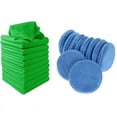 thumbnail image 1 of Microfiber Wax Applicator 12Pcs Blue & 10Pcs Car Wash Towel Cleaning Duster Auto Detailing Green Microfiber Green, 1 of 10
