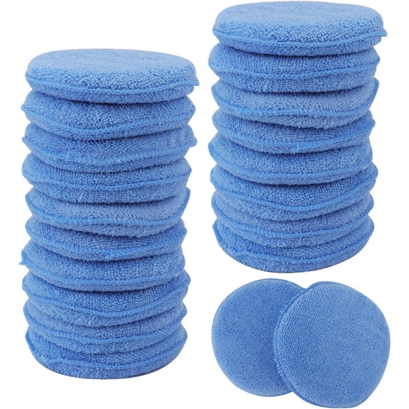 Microfiber Wax Applicator Pads, Blue Waxing Tools for Auto Detailing, Ultra-Soft Microfiber Polishing Pad Buffing Pads, Evenly Distribute Wax for Car Interior and Exterior Use,