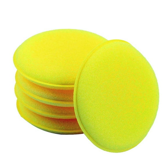 Microfiber Wax Applicator Pads, Car Wax Applicator, Buffing & Detail Polishing Foam Pads for Car Cleaning and Fine Polishing (4" Diameter, 4 Pack) - Yellow