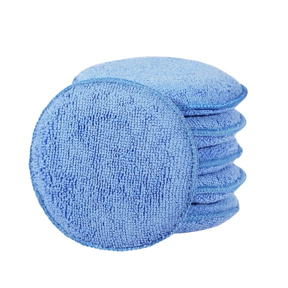 Microfiber Wax Applicator Pads, Car Wax Applicator, Buffing & Detail Polishing Foam Pads for Car Cleaning and Fine Polishing (5" Diameter, 6 Pack)