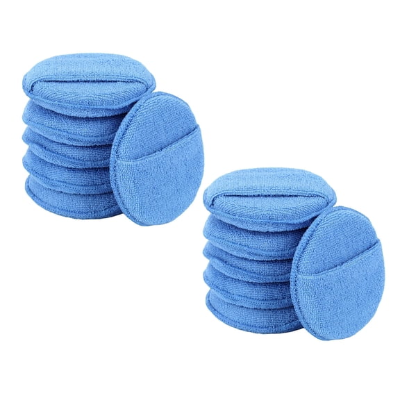 Microfiber Wax Applicator Pads, Car Wax Applicator with Finger Pocket, Buffing & Detail Polishing Foam Pads for Car Cleaning and Fine Polishing (5 inch, 12 Pack)