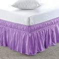 thumbnail image 1 of Microfiber Wrap-Around Bed Skirt, 16" Inch Drop Tailored & Easy Fit with Elastic, 100% Polyester Fabric Wrinkle-Free, Ruffle Gathered Bedskirt for Cal-King Size Bed - Lavender Solid., 1 of 5