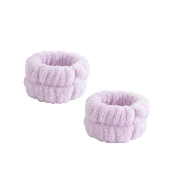 Microfiber Wrist Wash Bands Absorbent Spa Wristbands for Face Washing and Skincare Routine 3x2 Inch Purple