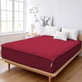 thumbnail image 1 of Microfiber Zipper Fitted Sheet Full XL Size 54X80 - Includes 2 Zip On Sheets +1 Bottom Fitted Base - Fit's 16” In Deep Pocket - Easy to Change,Soft,Smooth -Fitted Sheet - Burgundy Color, 1 of 9