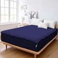 thumbnail image 1 of Microfiber Zipper Fitted Sheet Twin XL Size 39X80 - Includes 2 Zip On Sheets +1 Bottom Fitted Base - Fit's 16” In Deep Pocket - Easy to Change,Soft,Smooth -Fitted Sheet - Navy Blue Color, 1 of 9