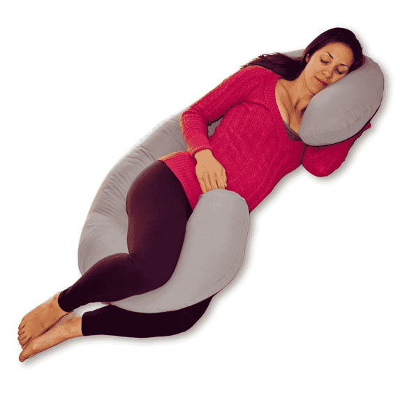 Microfiber Zippered Replacement Maternity Body Pillow Cover (Gray)