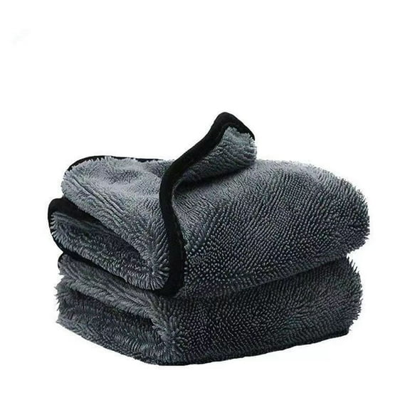 Microfiber car detailing towel, lint-resistant, thickened, absorbent, seamless car cleaning cloth.