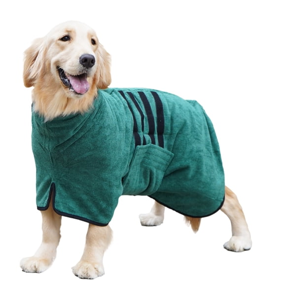 Microfibre Dog Bathrobe Dog Towel Wrap Super Absorbent Dog Drying Coat Bath Robe for Puppy, Medium & Large Dogs, Fast Drying, Adjustable, For Pet Dogs & Cats b 2XL