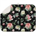 thumbnail image 1 of Microfibre Drying Mat for Kitchen Pink and White Gouache Floral Pattern Dish Drying Drainer Mat Absorbent Pioneer Drying Mat Washing Up for Glass, Plate & Cup 18inch X 24inch, 1 of 5