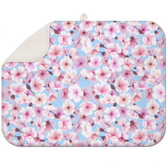 Microfibre Drying Mat for Kitchen Pioneer Dish Drying Drainer Mat Absorbent Colorful Floral Drying Mat Washing Up for Glass, Plate & Cup 18inch X 24inch